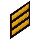 Uniform Hash Marks for Years of Service - Medium Gold on Brown Felt